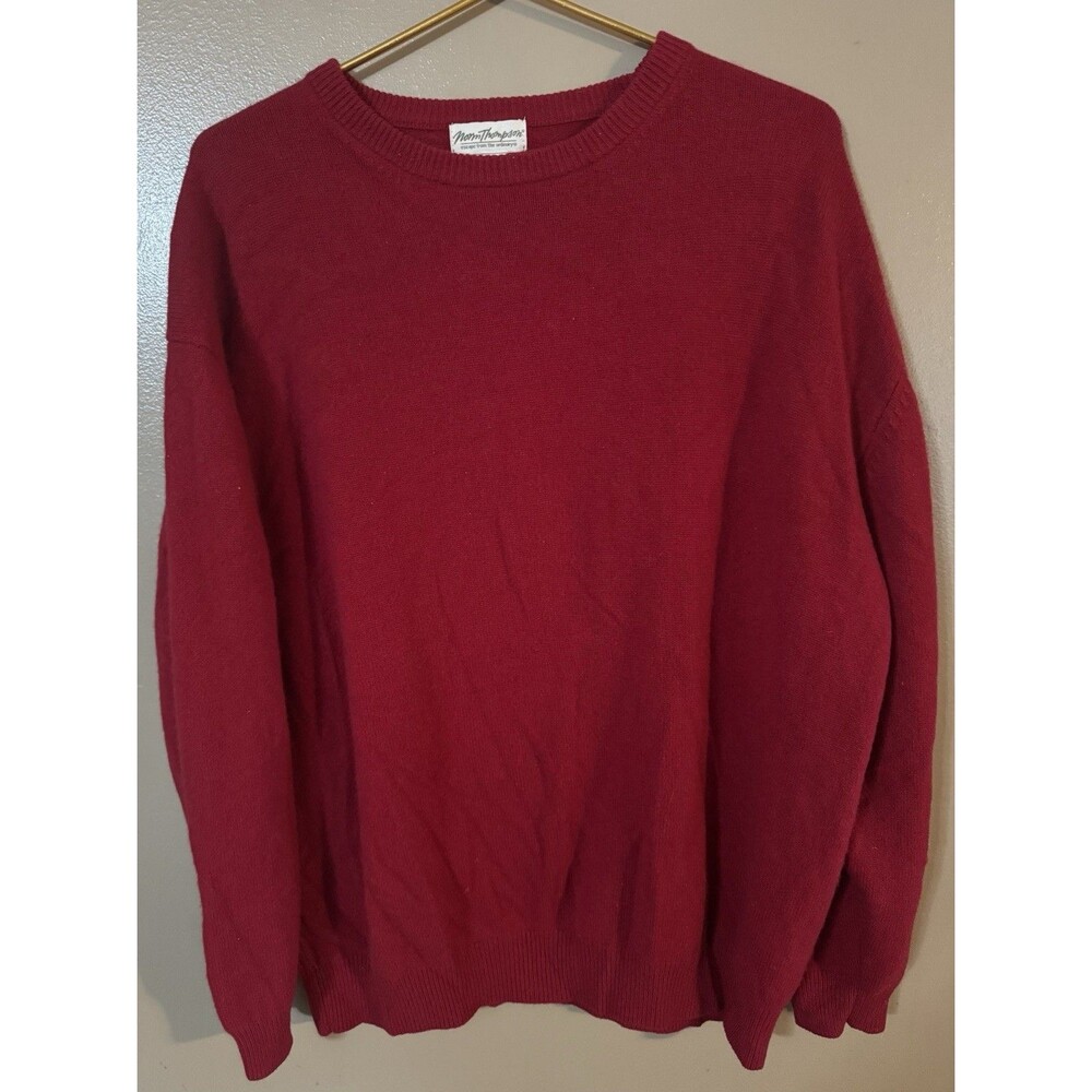 Vintage Norm Thompson Men's 100% Cashmere Pullover Sweater Size X-Large Red